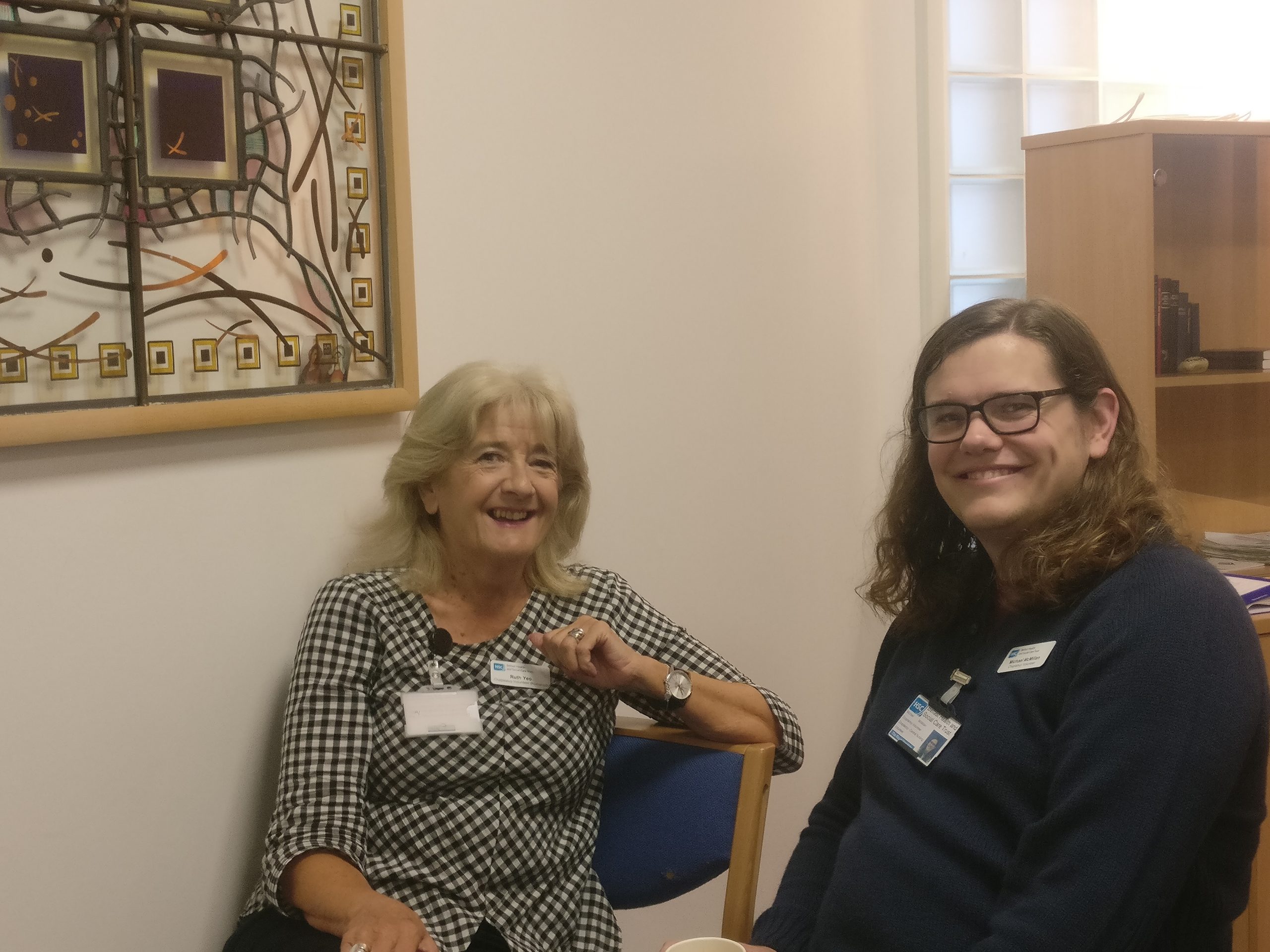 Ruth Yeo (Humanist/Non-religious pastoral support volunteer) with Michael McMillan (Others volunteer).