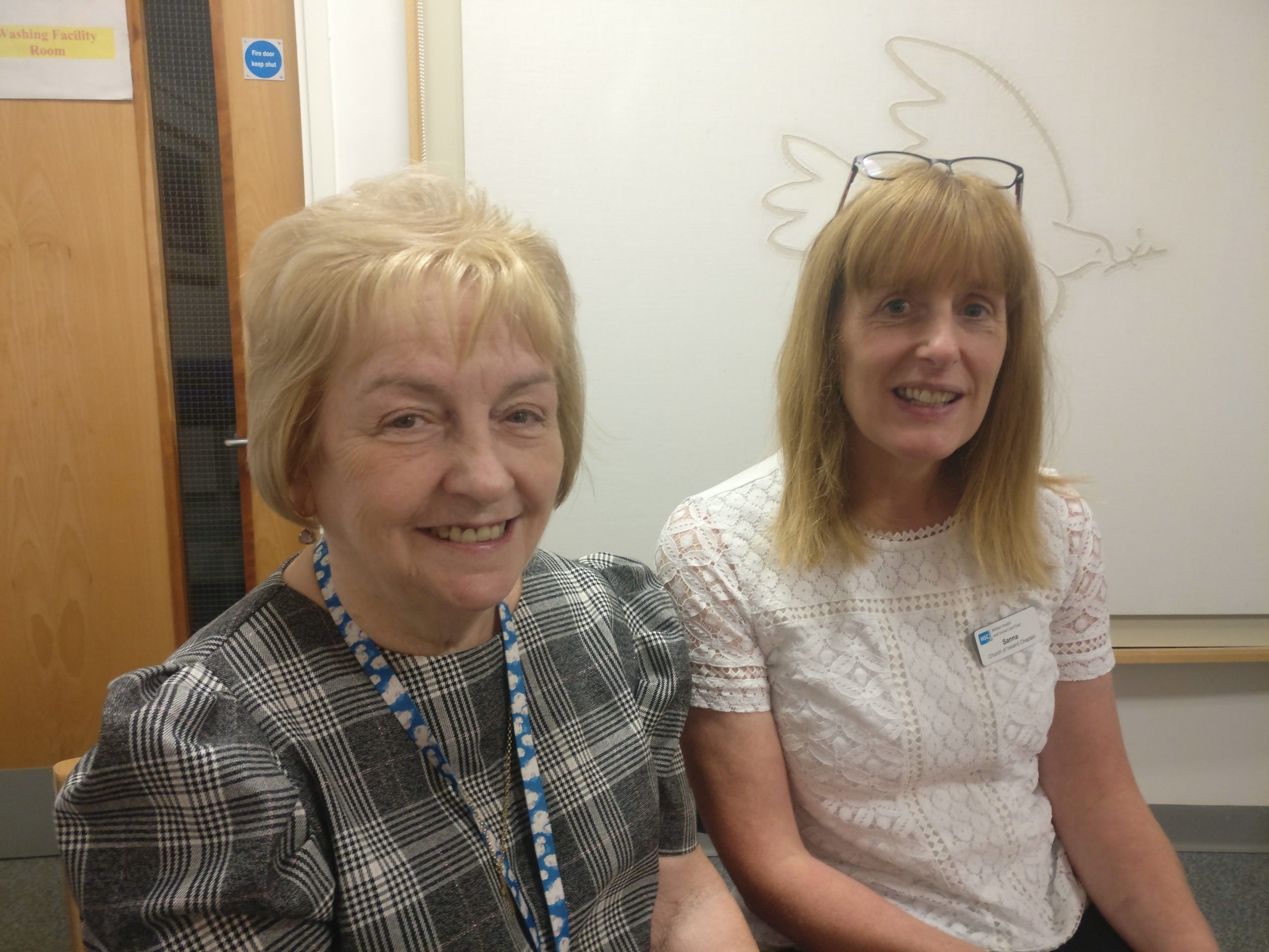 Mrs Patricia Hale (Catholic chaplain) with Mrs Sanna Mallon (Church of Ireland chaplain).